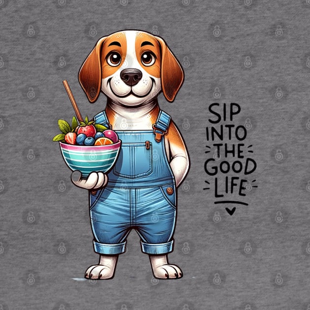 "Dip into the Good Life" - Beagle and Fruit Bowl by WEARWORLD